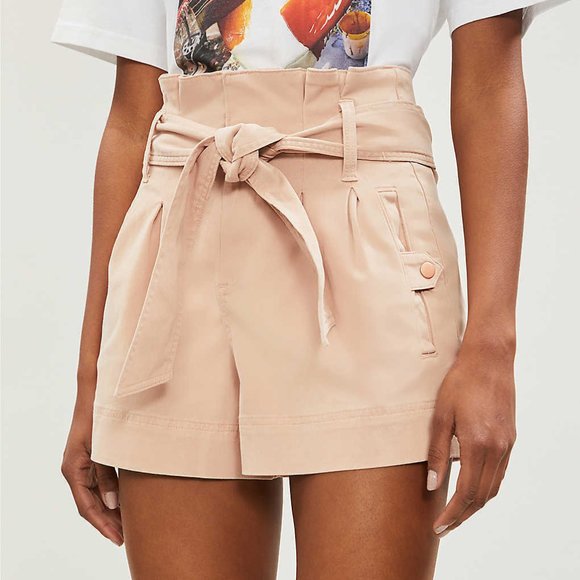 NWT Topshop Utility Stretch Twill Tie Belt Shorts - Picture 10 of 12